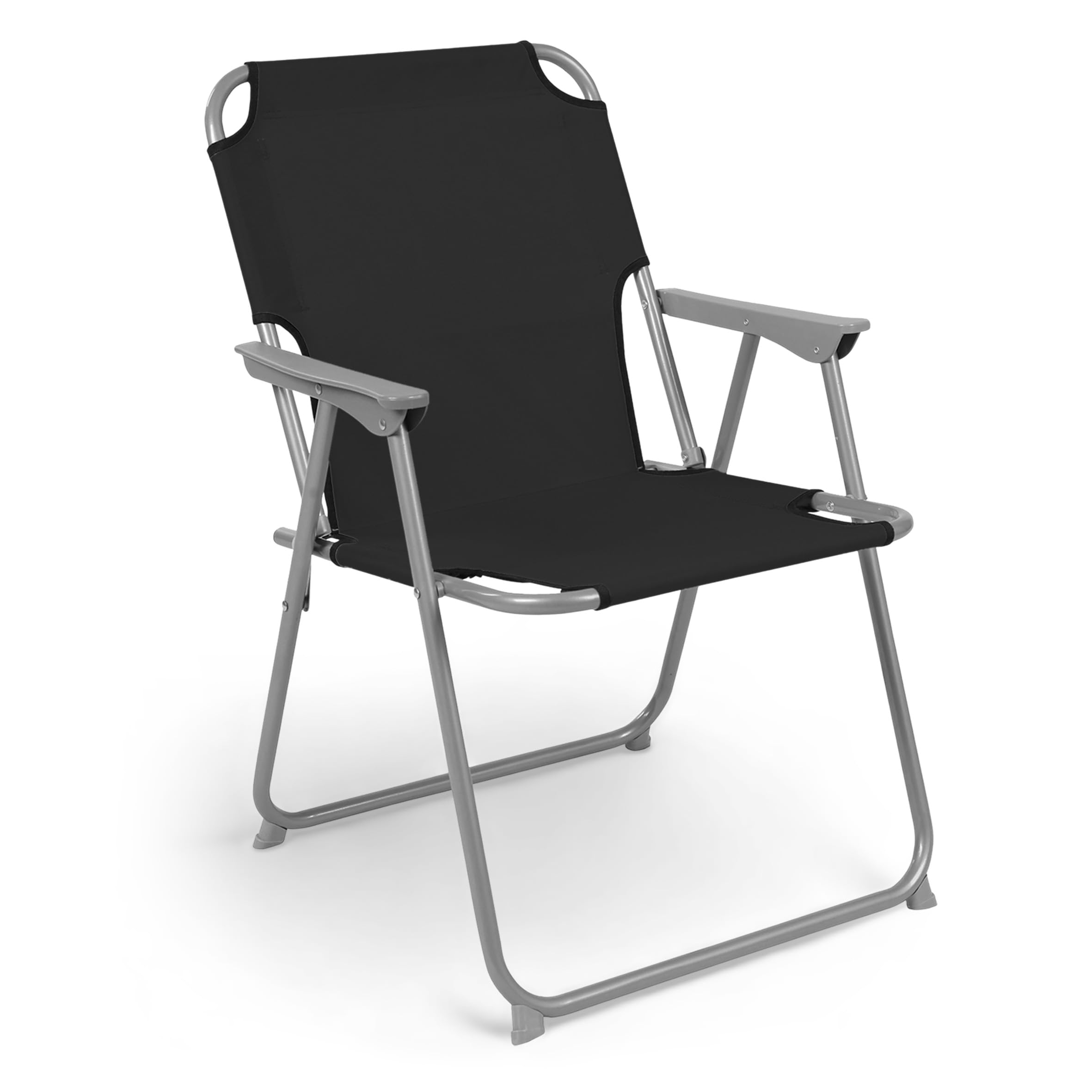 Spetebo Klassischer Piccolo Klappstuhl - schwarz - Campingstuhl Angelstuhl
