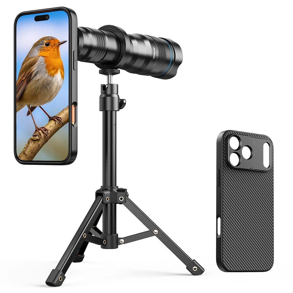 APEXEL 36x Telephoto Lens Compatible with iPhone 17 Pro Max | Photography for Travel, Birdwatching, Exploration | Kit with Sturdy Metal Tripod and Threaded Phone Case-picture-17