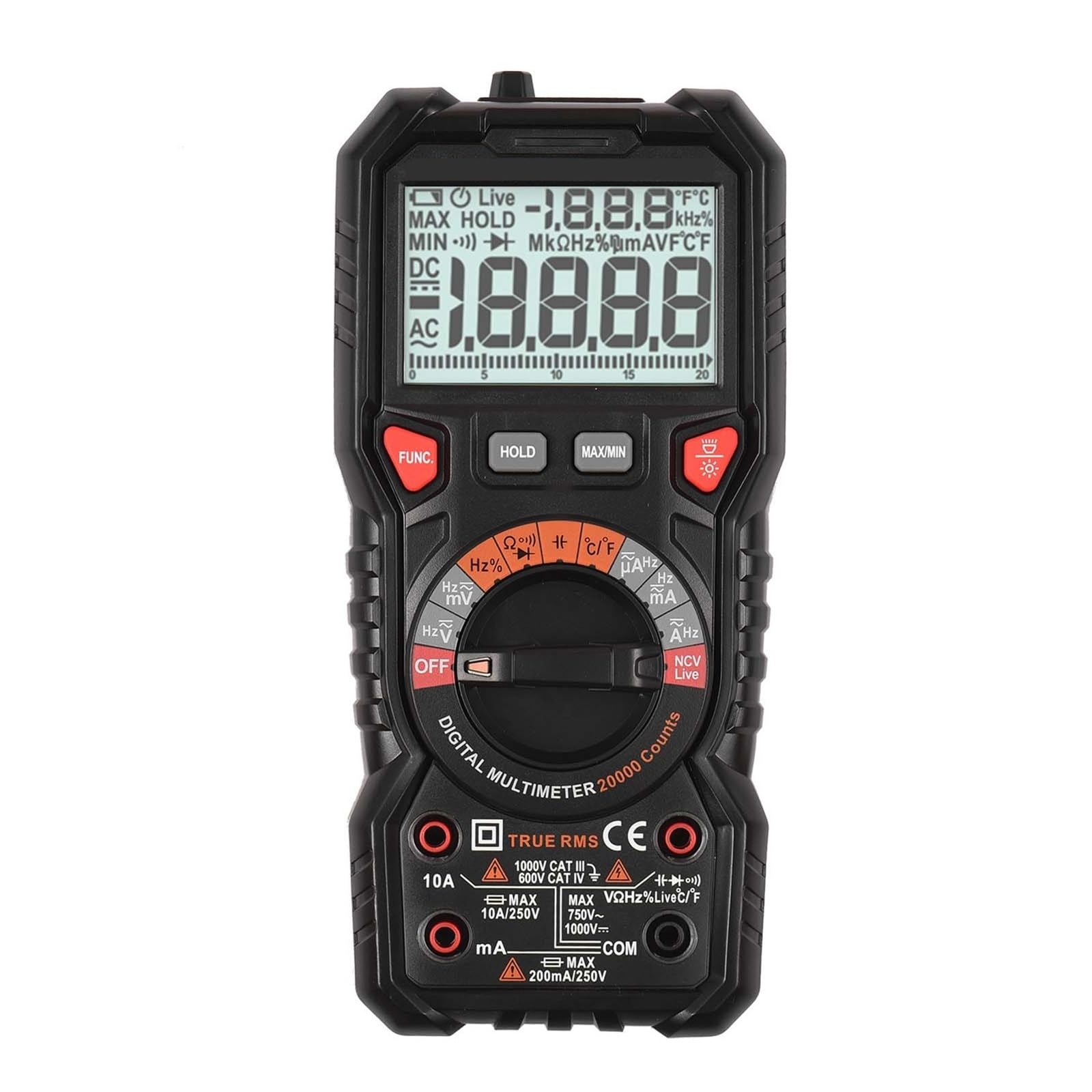 Multimetr Cyfrowy 20000 Zlicza True NCV Multimetry Tester Próbnik Elektroniczny Voltimetro Miernik Pojemności Szybko Dokładnie Łatwy Odczyt
