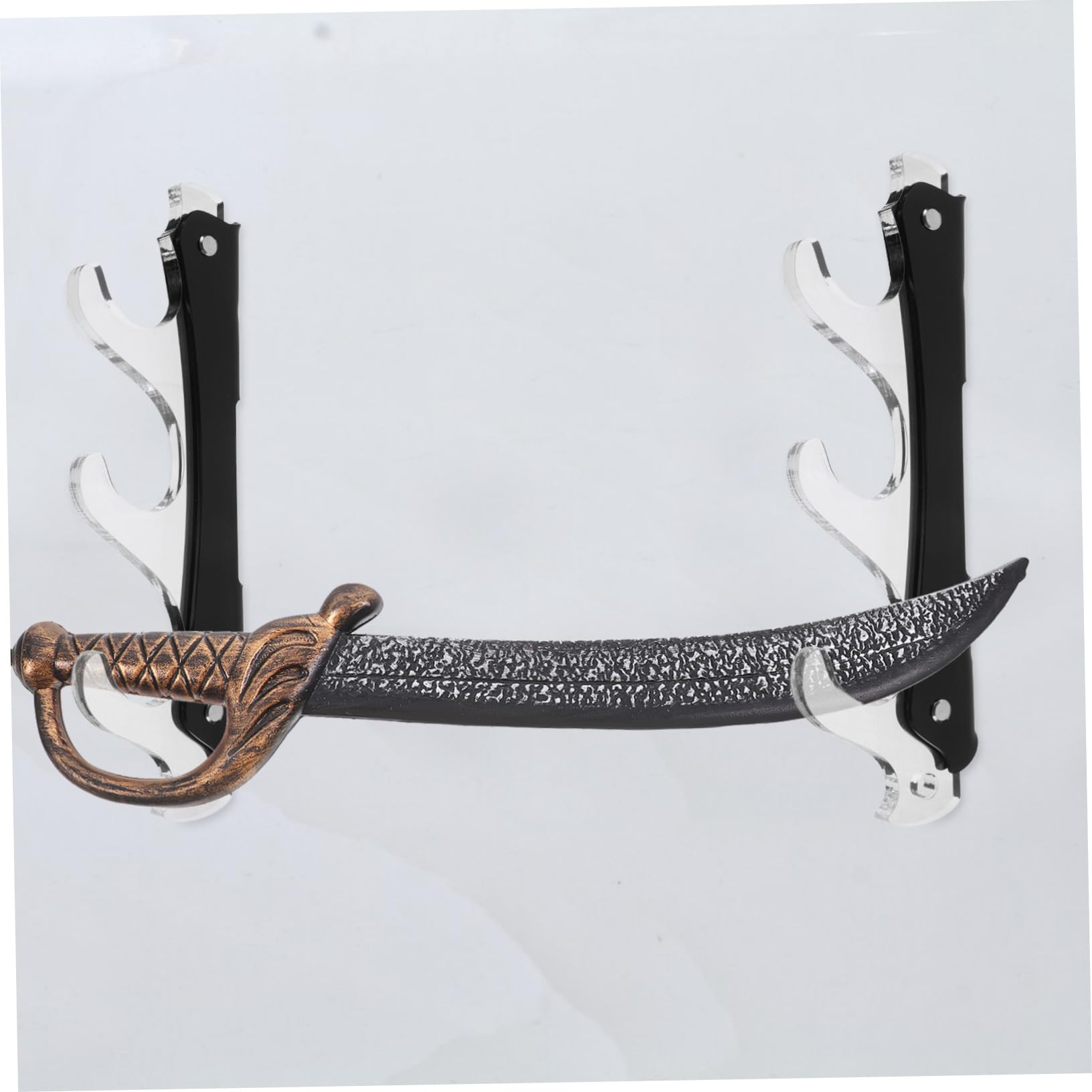 KOMBIUDA Soporte de Espada de Pared 1 Par Acrílico de 3 Niveles | Montaje Horizontal, Diseño Ahorra Espacio, para Cosplay y Decoración del Hogar