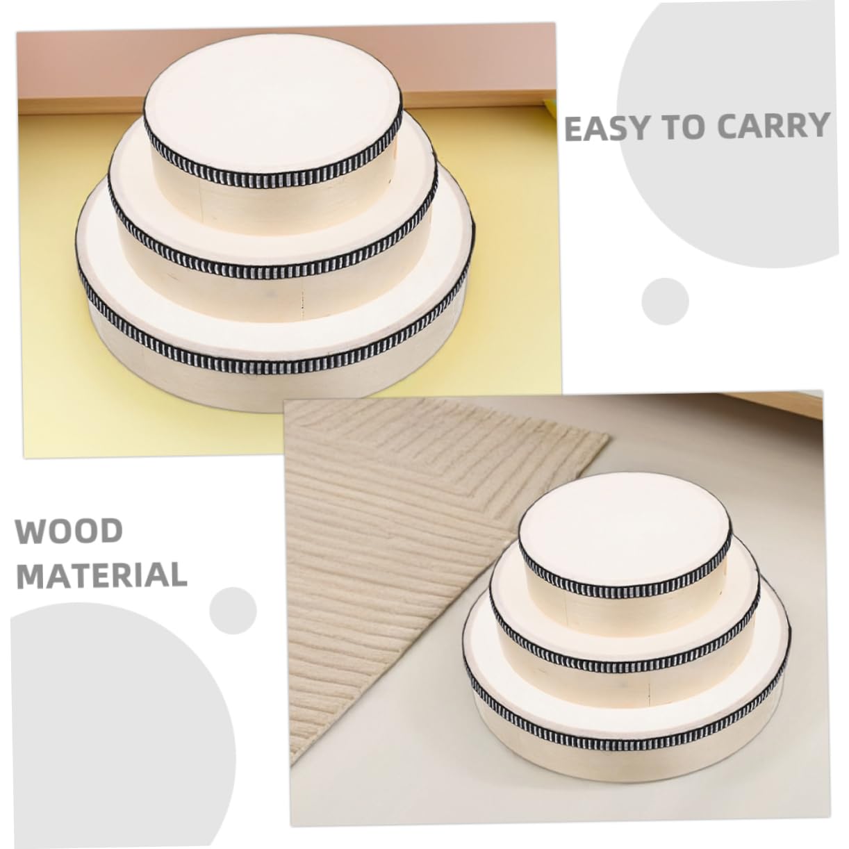 Toddmomy 6stücke Holzrahmentrommel Handtrommel Kinderinstrumente mit Schlägeln für Musik Früherziehung Tamburine Percussion Orff Holztrommelset für Partys