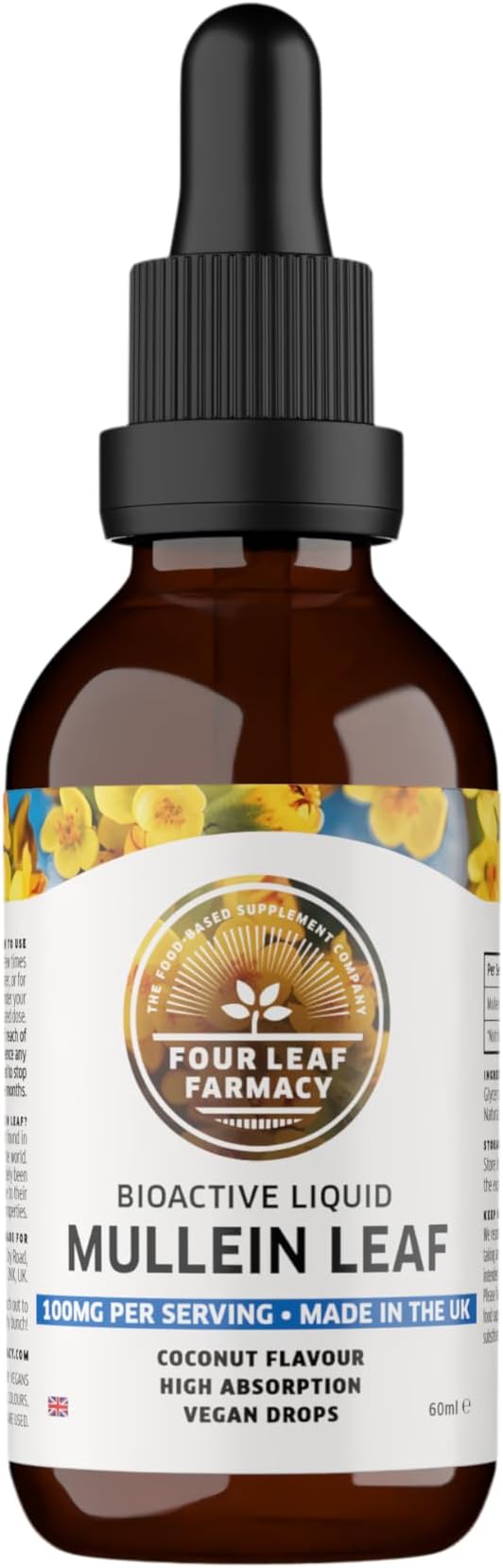– Mullein Leaf Extract for Lungs - Made in UK - 60,000mg High Strength Liquid Mullein Leaf - Mullein Drops