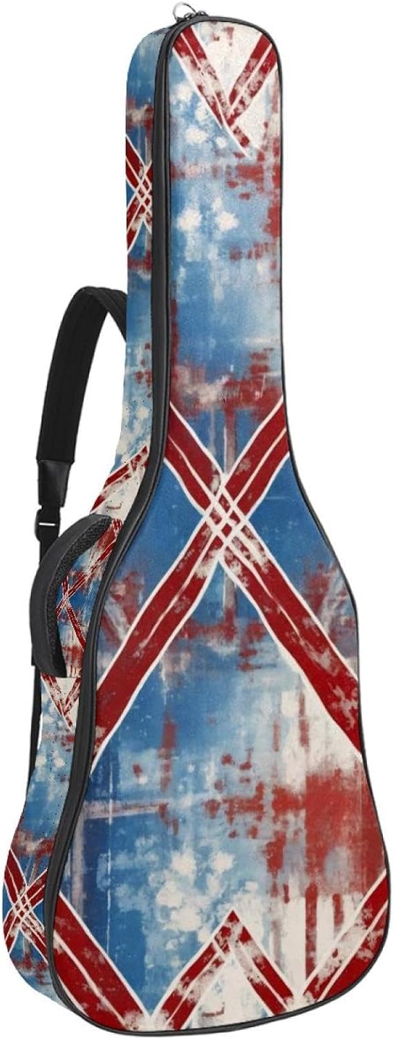 Acoustic Guitar Bag, 40 41 42 Inch Guitar Case Cover Soft Guitar Gig Bag for Acoustic Electric Bass Classical Guitar, Rustic Coastal Style Woven Texture