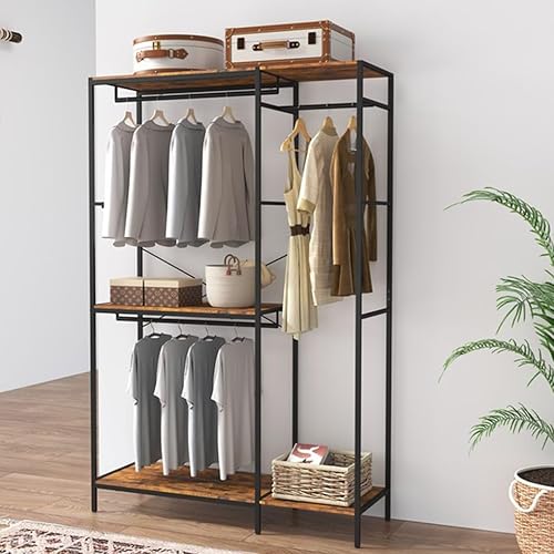 Perchero resistente, perchero de pie independiente, perchero para colgar ropa, armario con capacidad para 200 libras, perchero con 4 ganchos,