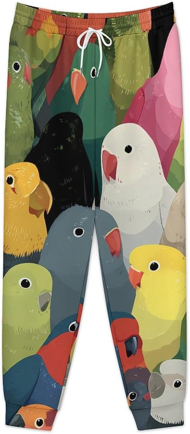 Colorful Parrot Flock Men Pants Lightweight Sweatpants Joggers Pant 4XL