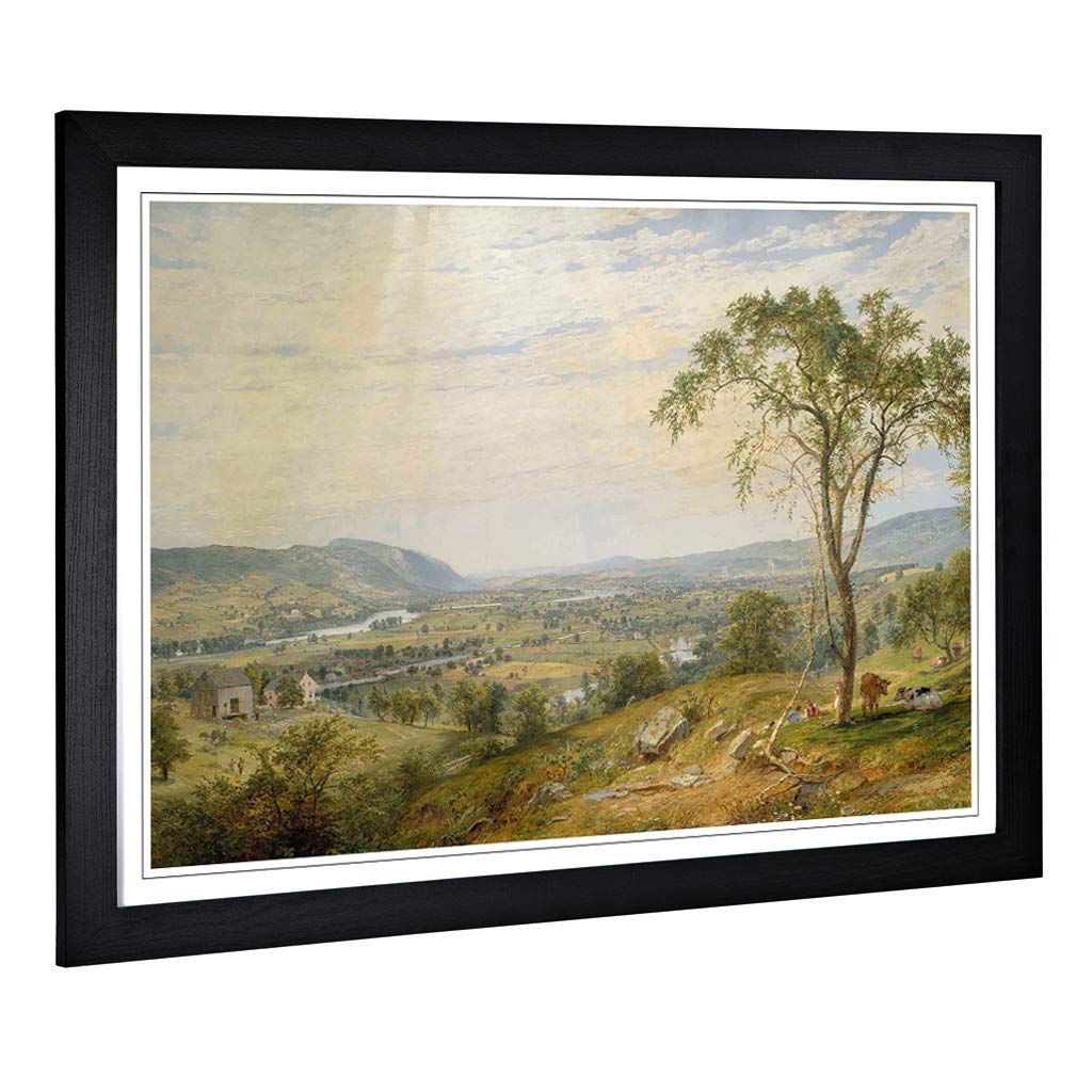 Big Box Art Framed Print of Jasper Francis Cropsey The Valley Design | Wall Art Picture | Home Decor for Kitchen, Living Room, Bedroom, Hallway, Black, A2 / 24.5x18 Inch / 62x45cm