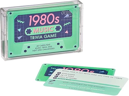 Miniatura 2 de Ridley's Juego de cartas de trivia musical de los años 80, juego de preguntas para adultos y niños, más de 2 jugadores, incluye 40 cartas con