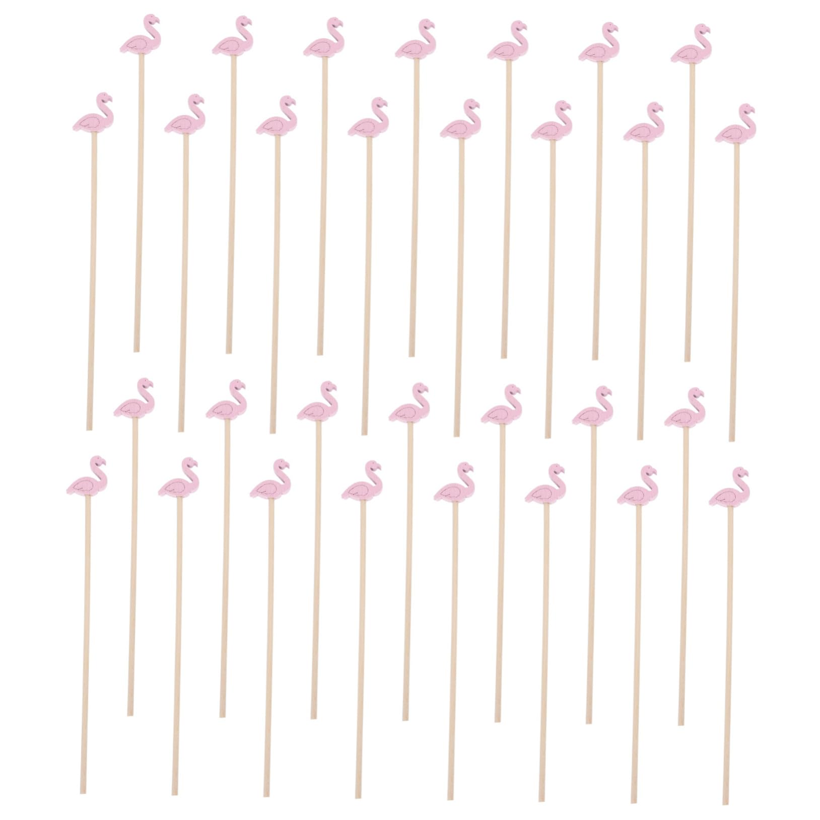 100Pcs Creative Flamingo Handle Wooden Swizzle Sticks Cocktail Drink Stirrers for Parties Easy to Use Clean for Banquets Gatherings Lightweight