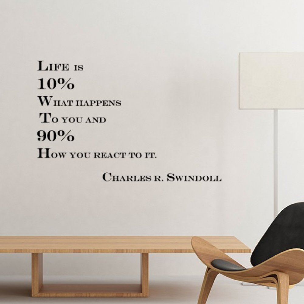 Sticker mural citation de vie silhouette vert clair en vinyle repositionnable