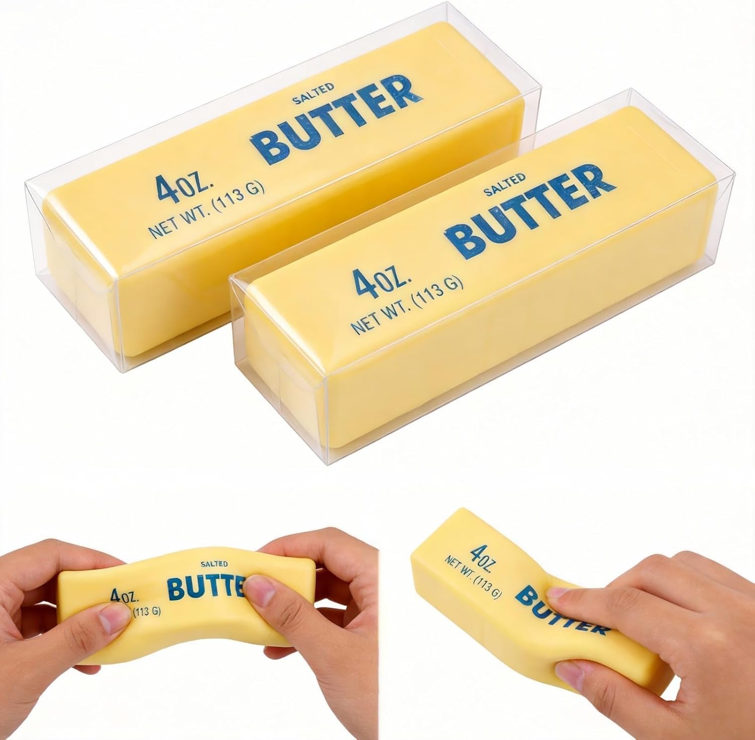 Butter Squishys Toy, 1Pc Squishys Butter Stick Fidget Toy, Soft Slow Rising Squish-y for Kids, Cute Butters Squish-y Style Squeeze Toys for Party Bags & Desk Gifts, Stress Relief Toys 2pcs
