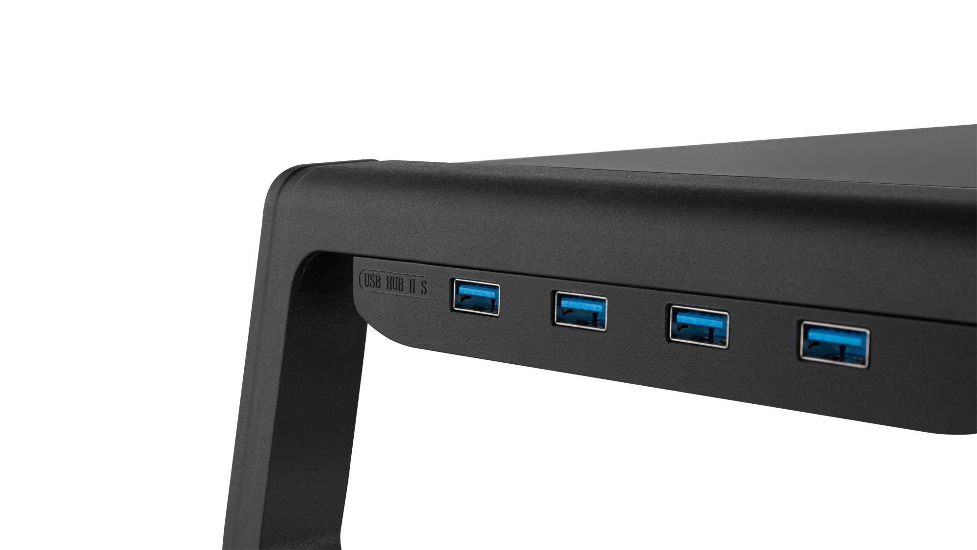 OZONE GAMING GEAR Monitor Stand Riser Pro -OZRISERPRO- Supporto portatile per PC - Vetro temperato, 4xUSB 3.0, nero