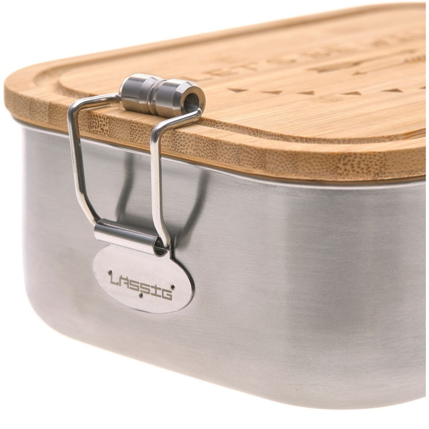LÄSSIG Scatola di pranzo per bambini in acciaio inossidabile e bambù scatola di colazione scatola di pranzo sostenibile scuola materna/Lunchbox Stainless Steel Bamboo Adventure let's be wild