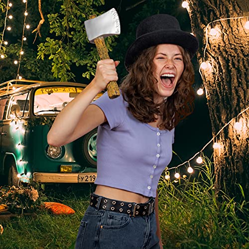 Skeleteen Realistic Hatchet Axe Toy - Wood Look Lumberjack Props Costume Accessories With Fake Tin Blade #TOP4