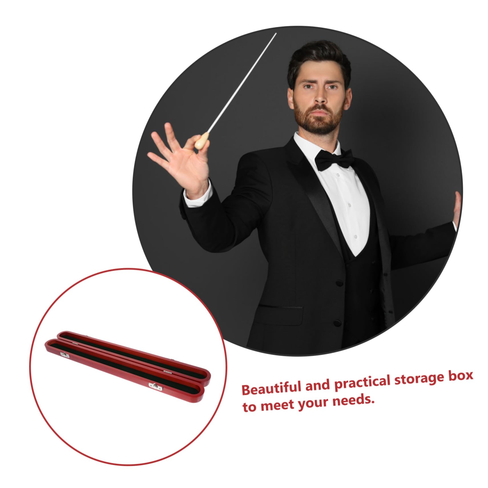 Boîte de Rangement pour Chef D’orchestre R135b en Épicéa Marron