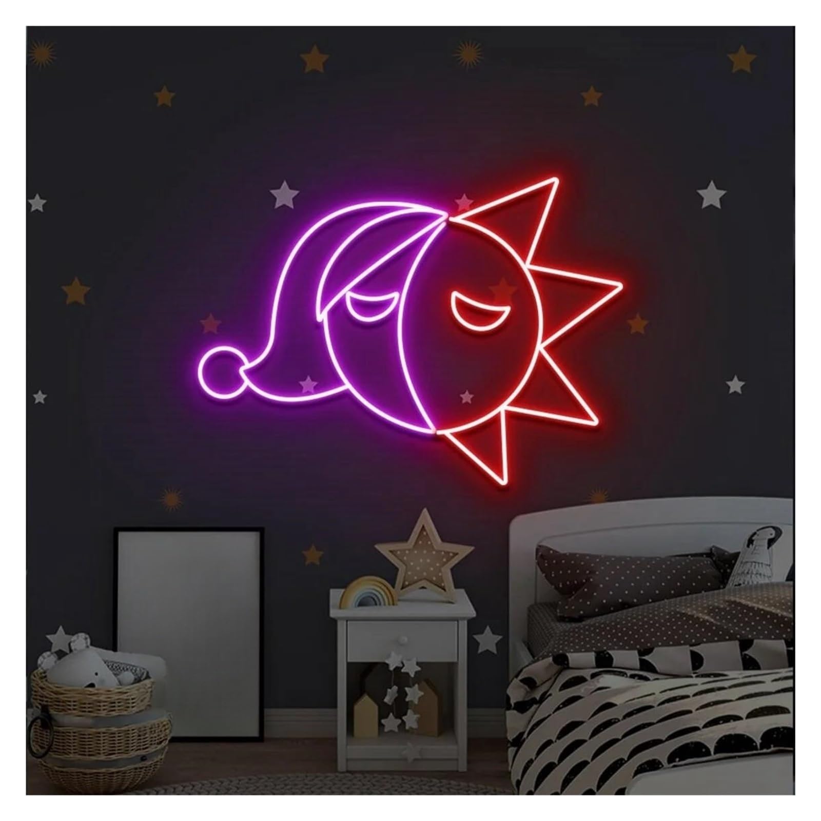 Sole per Luna per insegne al per neon per alimentazione per luminosità regolabile 30cmx38cm neon