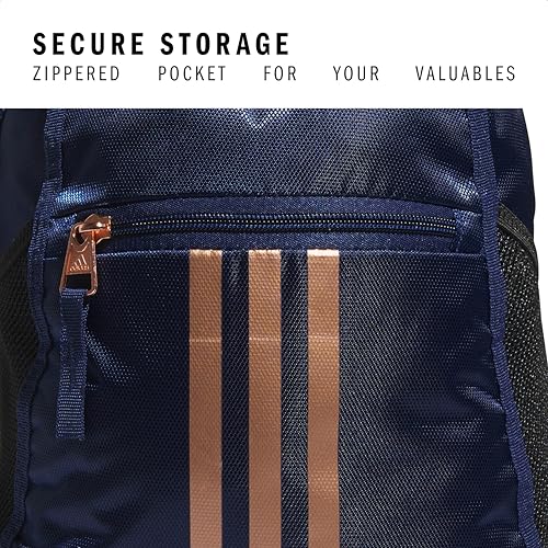 Image of adidas Alliance Sackpack - Drawstring Backpack for Sports, Small Gym, Dark Blue /Rose Gold /2, One Size, Alliance Sackpack - Drawstring Backpack Small Bag for Men and Women