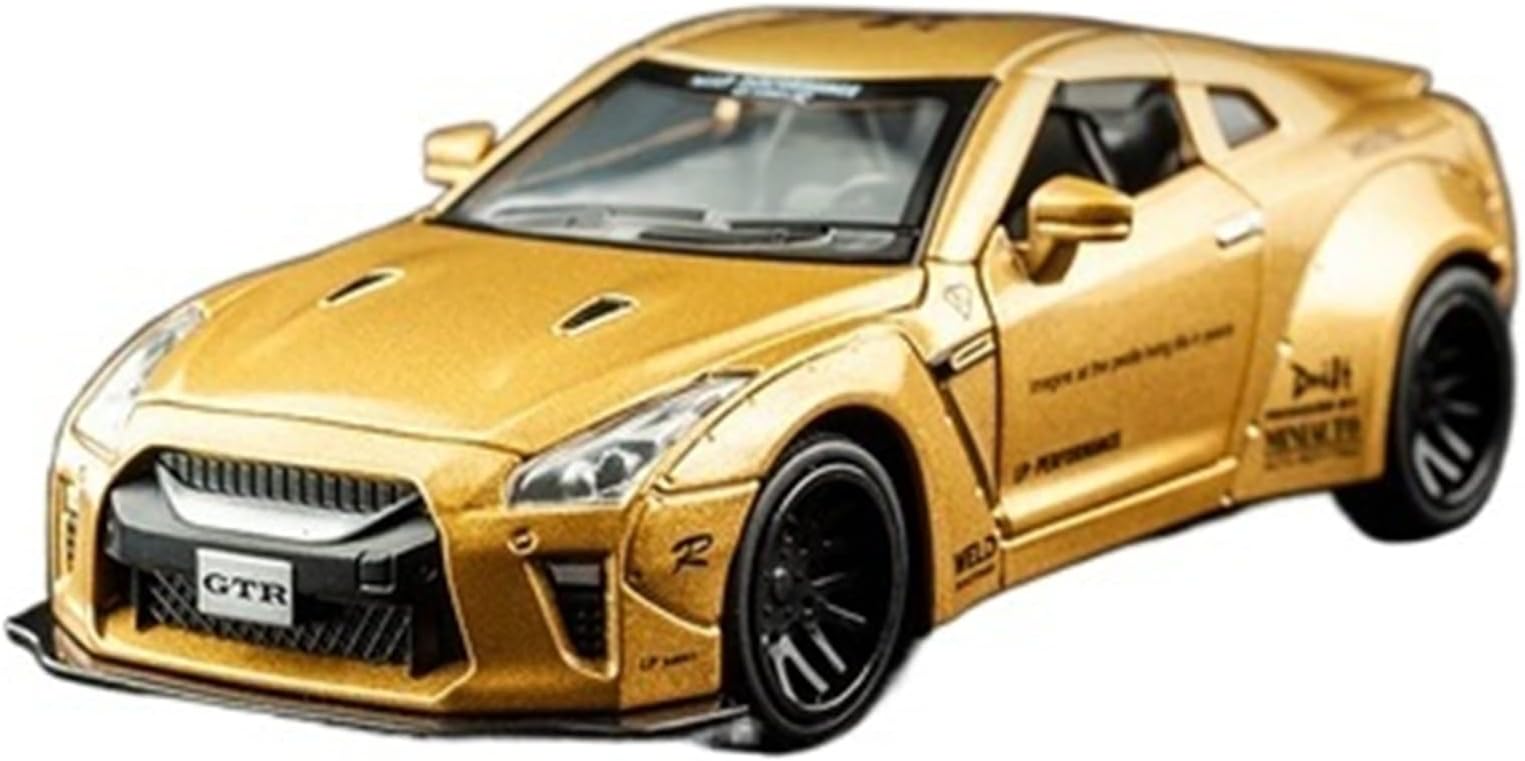 Model Toy for Nissan Skyline Ares GTR R34 R35. 1:32 Alloy Sports Car Model Diecast Metal Toy Vehicles Car Model Simulation Collection Kids Gift (Color : Golden)