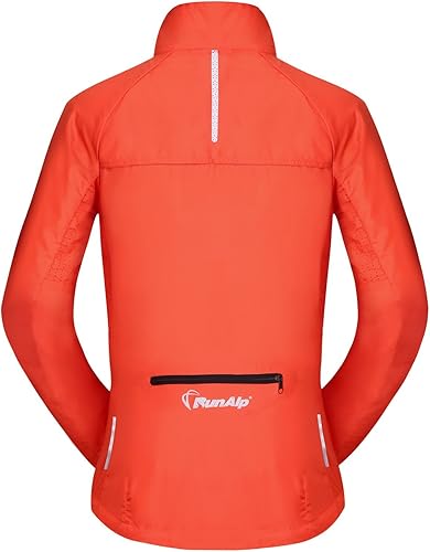 Miniatura 3 de J.CARP - Chaqueta cortavientos para mujer plegable, muy ligera y visible, para actividades al aire libre, ciclismo, correr, chaqueta tejida