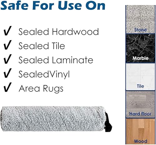 Miniatura 3 de Paquete de 2 rodillos de cepillo de repuesto compatibles con Tineco iFloor 2 aspiradora inalámbrica en seco húmedo