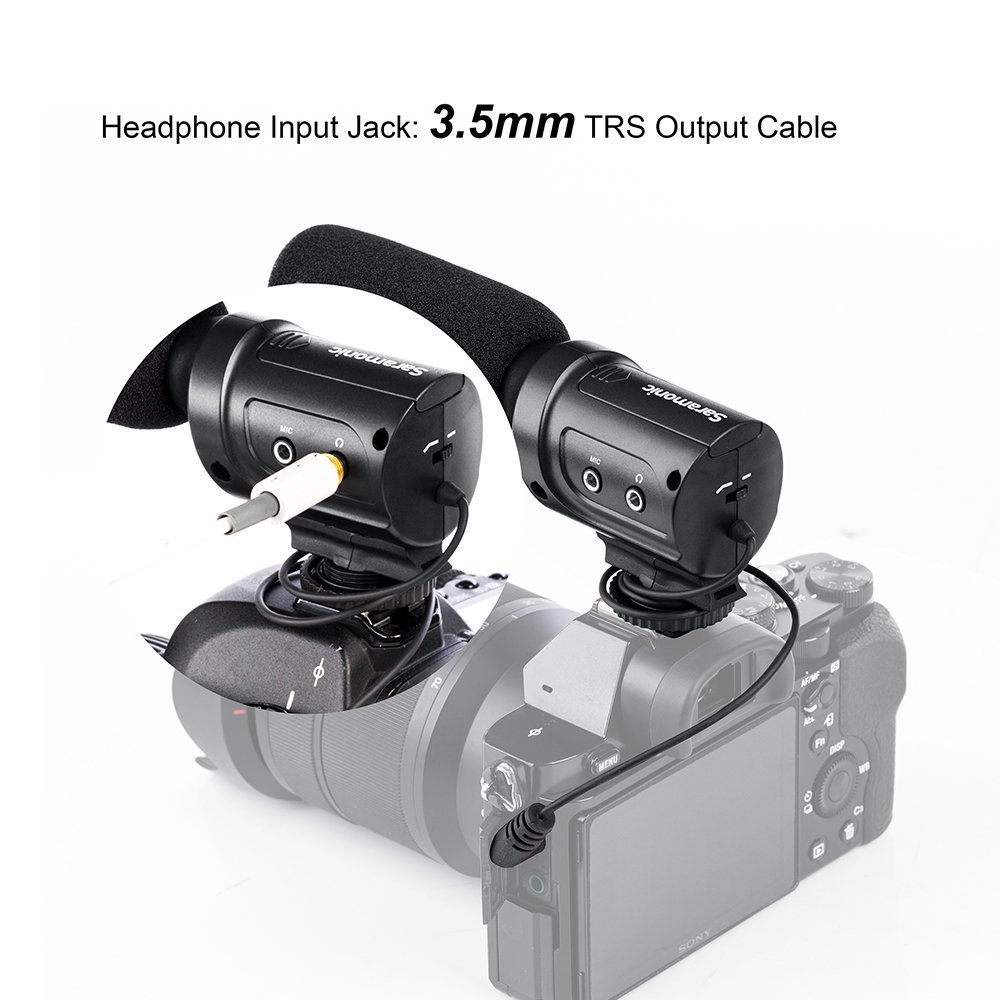 Saramonic sr-m3 mini-microphone direccional de condensador con suspensión integrada para DSLR/Videocámara, color negro