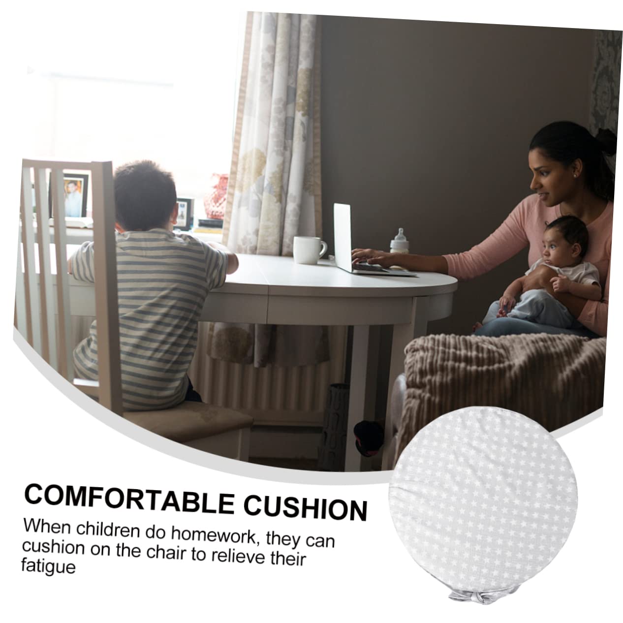 BESTonZON 1stück Runder Babyhochstuhl Polster Pad Anti-rutsch Junge Mädchen Sitzkissen Aus Weichem Komfortable Erhöhung Für Zuhause Silber Øcm