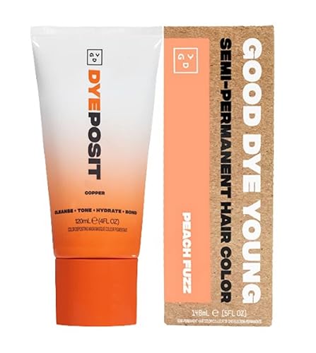 GDY DYEposit - Acondicionador de depósito de color (cobre) y tinte semipermanente para el cabello (pelusas melocotón)