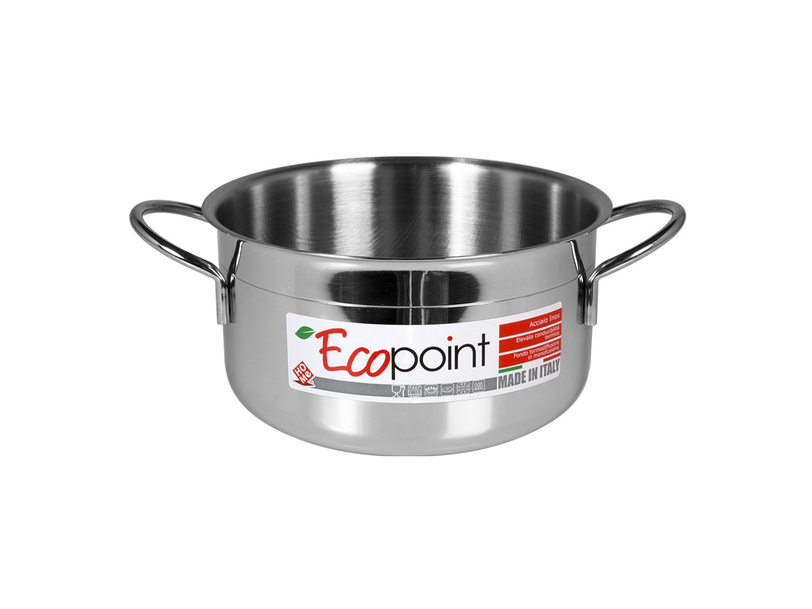 Home Ecopoint Casserole with 2 Handles, 14 cm, stainless steel