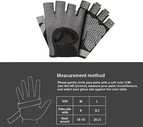 Miniatura 7 de Breathable Mesh Surface Workout Non-Slip Gloves for Men and Women, Exercise Gloves for Weightlifting, Cycling, Exercise, Training, Pull Ups,