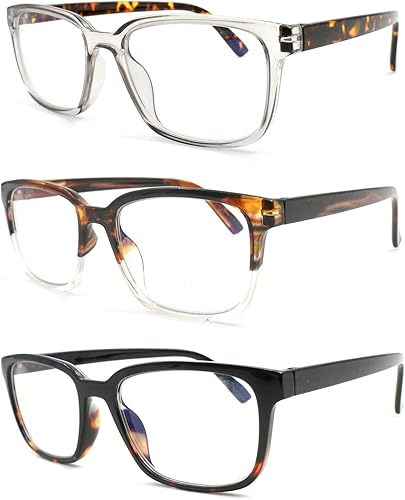 OHREADER Paquete de 3 cajas de regalo con luz azul para mujer lectores de computadora de gran tamaño con bisagra de resorte