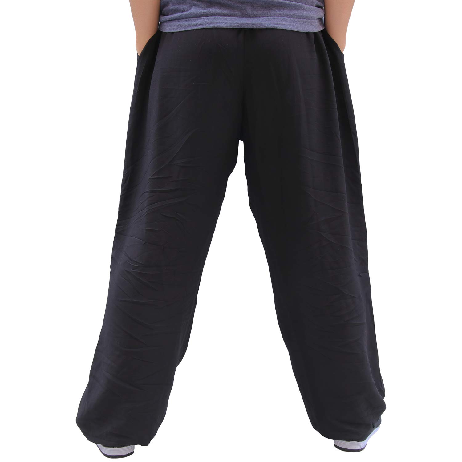 Pantalones de Tai Chi Hombre y Mujer y Niño Pantalones de Yoga Qigong Abierto a los Tobillos Pantalones Kung Fu Wing Chun Artes Marciales Chinas Anchas y Agradables Viscosa - 2 Bolsillos