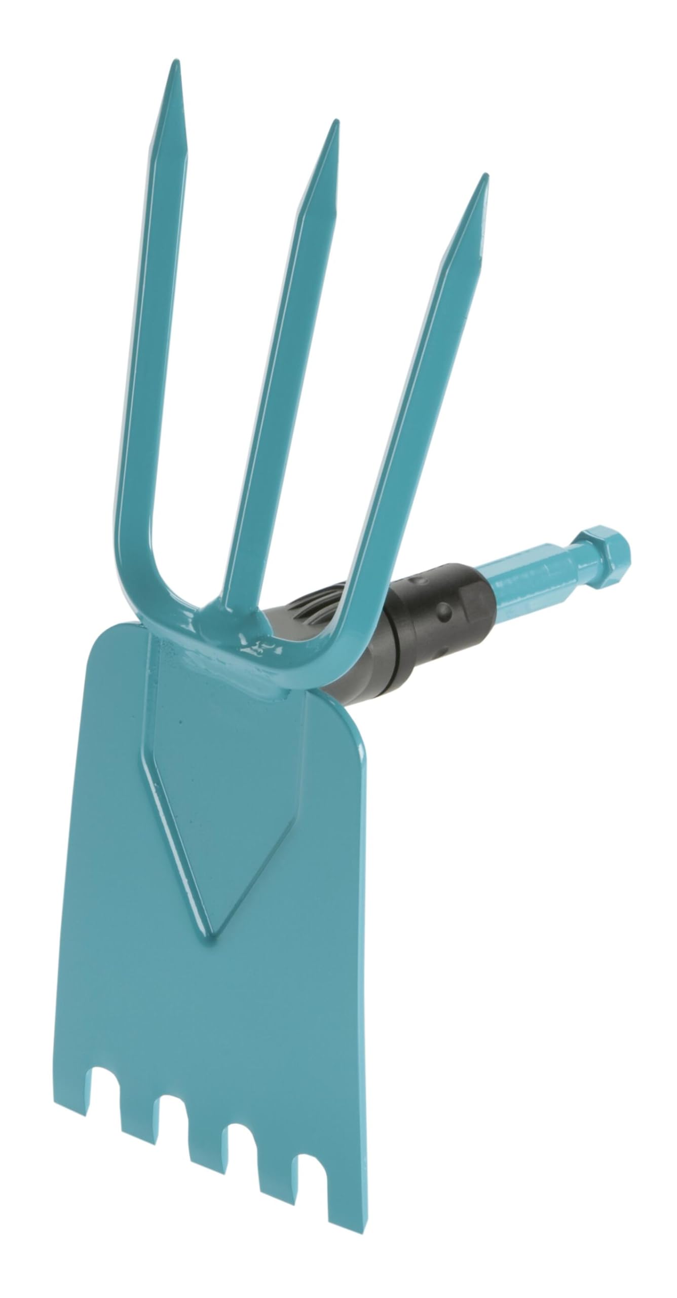 Gardena Hoe de jardin Comgrisystem: houe avec feuille droite, 3 dents, largeur de travail de 9 cm, en acier de haute qualité de haute qualité, revêtement thermodurcissable (3219-20)
