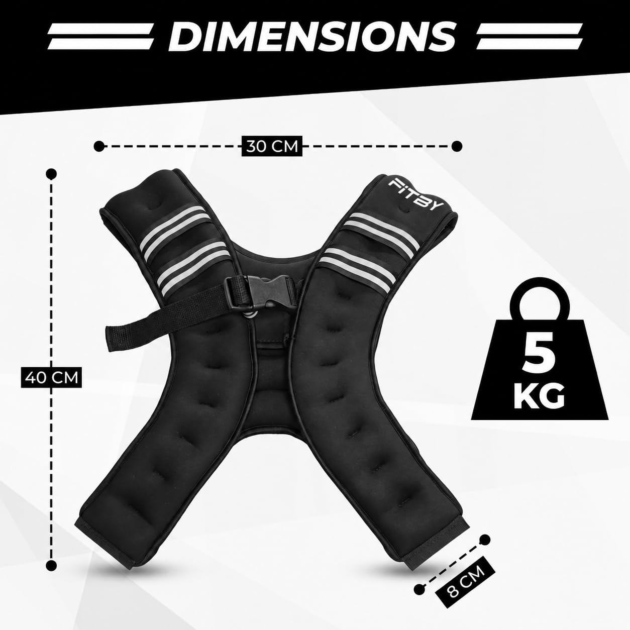 Giubbotto Zavorrato 5 kg Regolabile, Gilet Zavorrato per CrossFit, Calisthenics, Running e Allenamento Fitness, Weighted Vest Traspirante, Resistente all'Acqua, Nero