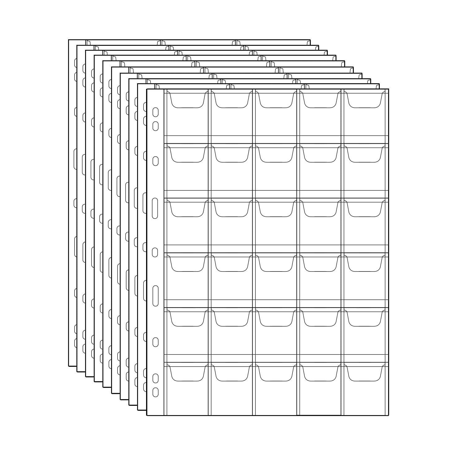 300 Pocket Coin Pages - 30 Grids/Page Plastic Coin Holders Stamp Currency Protector Coin Collecting Supplies 10 Sheets CS03030