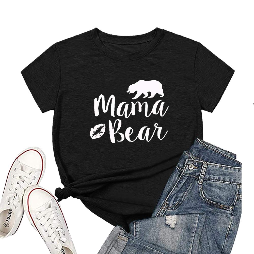 worldealshop Women Round Neck Short and Long Sleeve Print Basic Top T Shirts