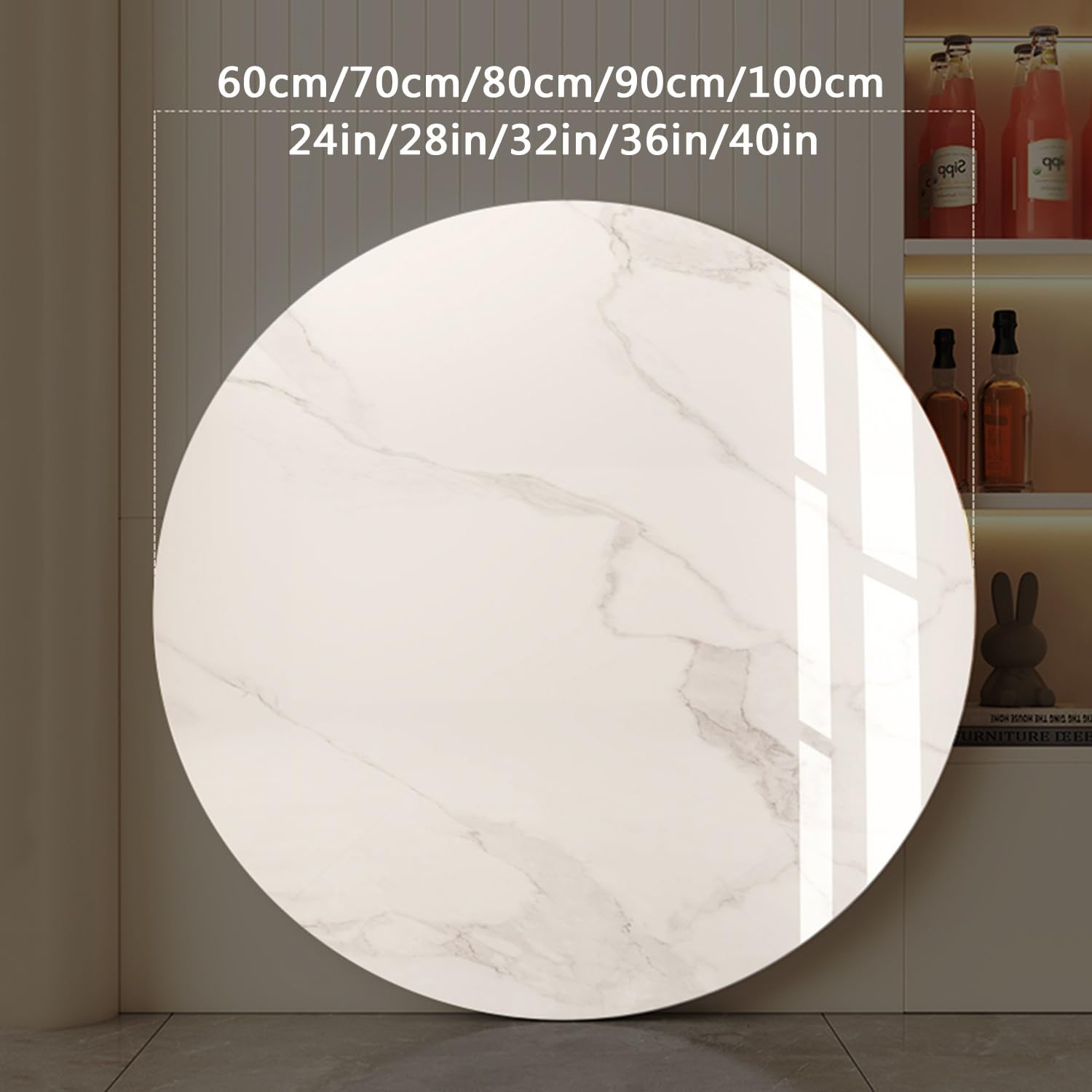 Piatto Girevole Lazy Susan, Vassoio Girevole da Tavolo, Texture di Marmo Ardesia Multicolore, Rotazione Fluida e Silenziosa, per Ristoranti, Hotel e Cucine(Gold,100cm/40)