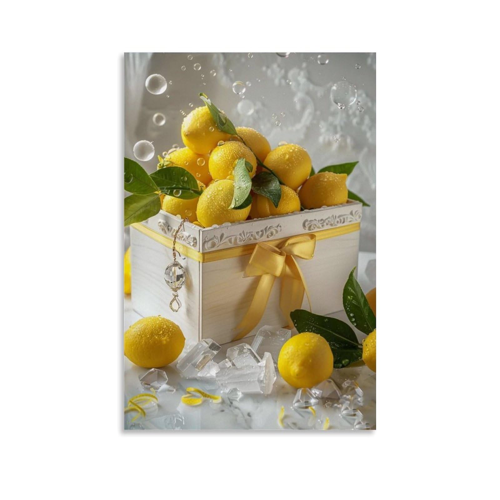 HUERYRYHY Nostalgic Dewy Lemon Fresh 04 Poster Wall Art Canvas Vintage Aesthetic Painting Decor for Rooms 20x30inch Unframe-style