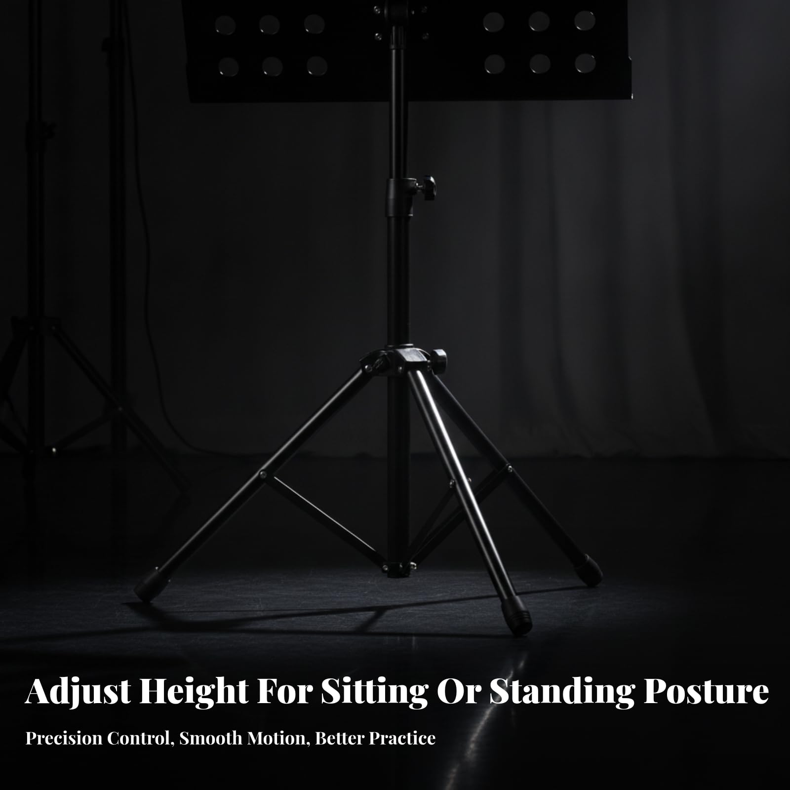 Amagogo Atril Plegable Ajustable | Metálico, Soporte Música, para Ensayos, Conciertos, Músicos