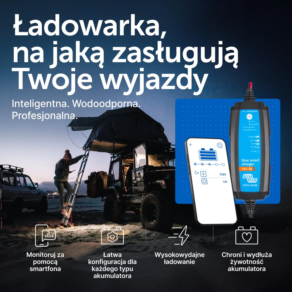 Victron Energy Blue Smart IP65 12-Volt 4 amp 230V, Ładowarka do Akumulatorów, Bluetooth (CEE 7/17)