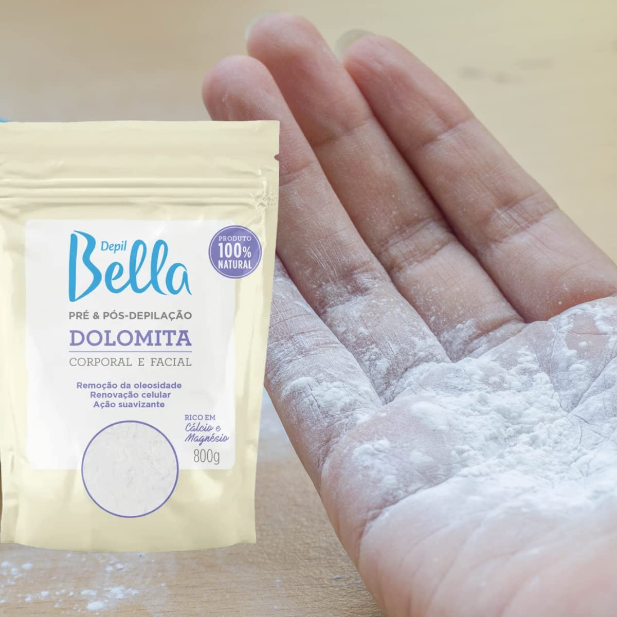 Depil Bella Dolomita Proszek do depilacji przed i po ciele i twarzy, 800 g