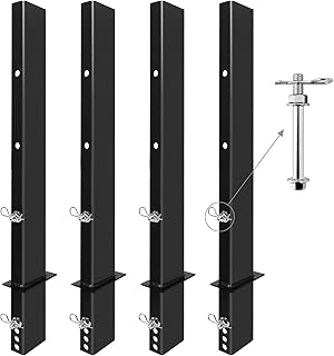 4Pack 30" C Channel Pipe Stake for Flatbed Trailer Hauler Adjustable Bolt-On Anti-Loss, 30