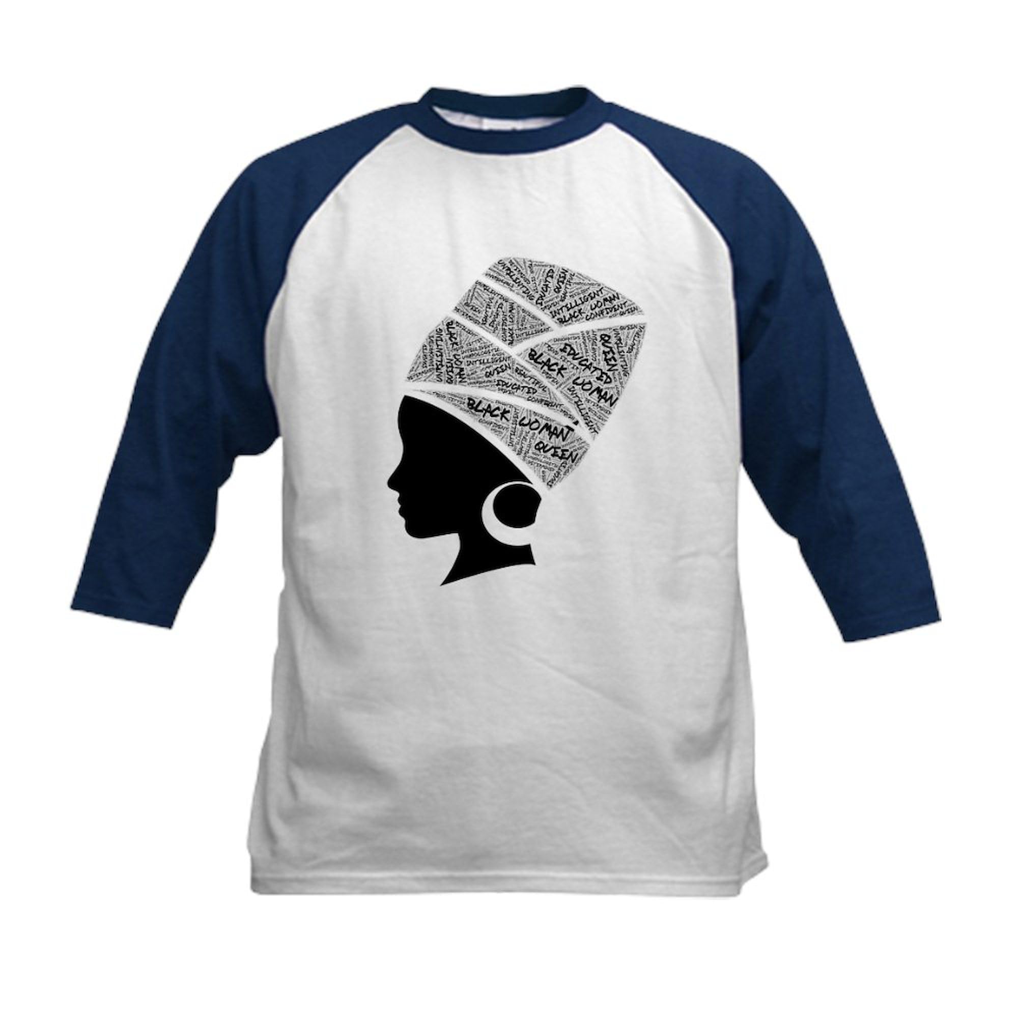 CafePress Artistic Black Woman Stylish Melan Baseball Jersey Kids Cotton Baseball Jersey, 3/4 Raglan Sleeve Shirt