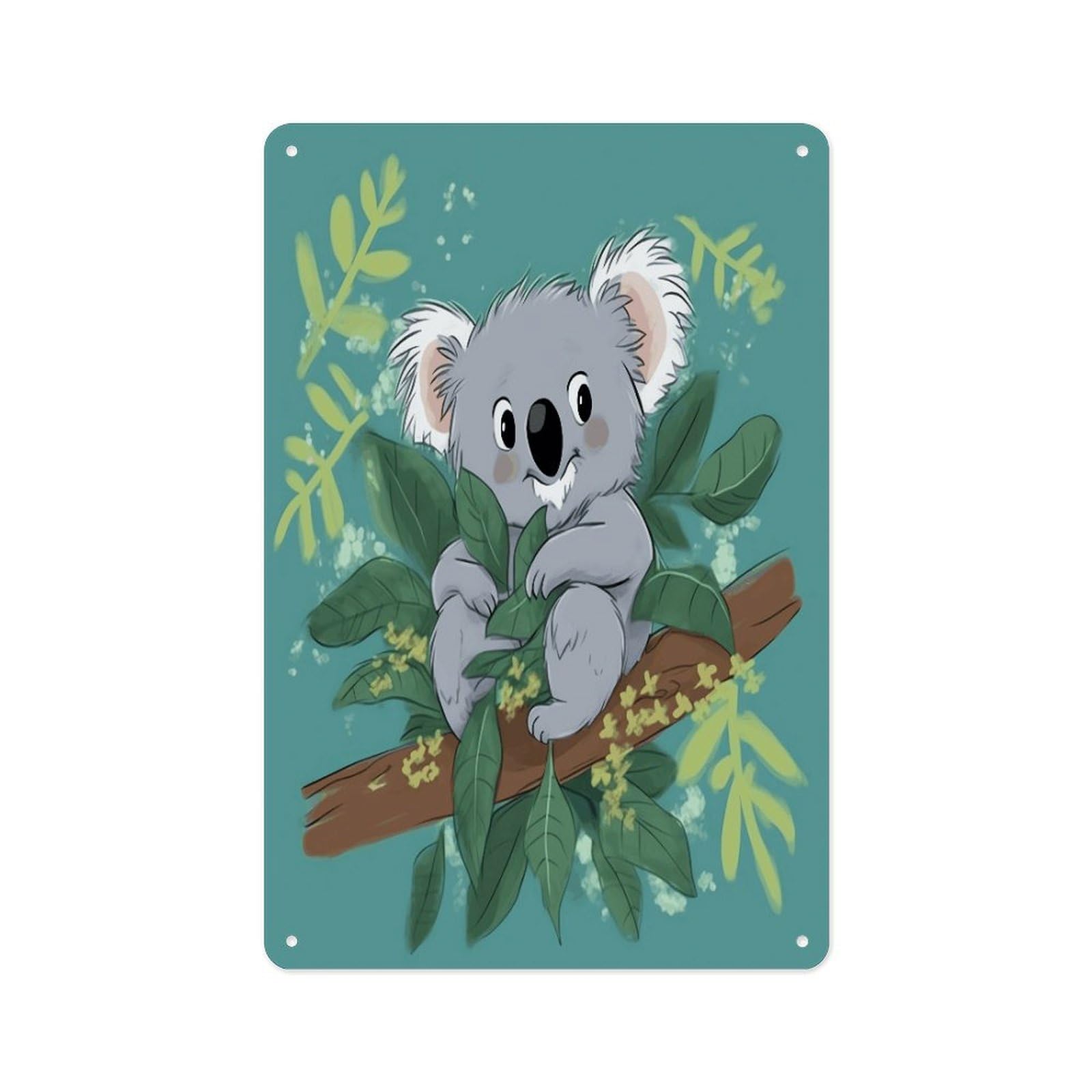 Fekiloot Style Koala Vine Cartoon Wall Decor Metal Signs Tin Signs Poster
