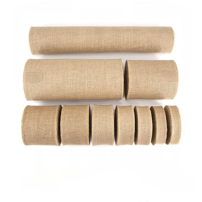 2/4 Metri di Larghezza 2,5-50 cm Nastro da Regalo di Iuta Tessuto Rotolo di Nastro di Iuta Nastro Largo di Iuta per Decorazioni rustiche Confezioni Regalo