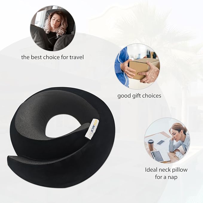Almohada de Viaje Memory Foam, Diseño Ergonomico, Lavable miniatura 4