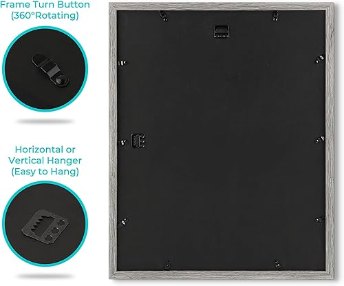 Vista 409 de Frametory, Portarretratos negro de 16 x 20 pulgadas, para fotos de 11 x 14 pulgadas con paspartú, molduras anchas (16 x 20 pulgadas, negro)