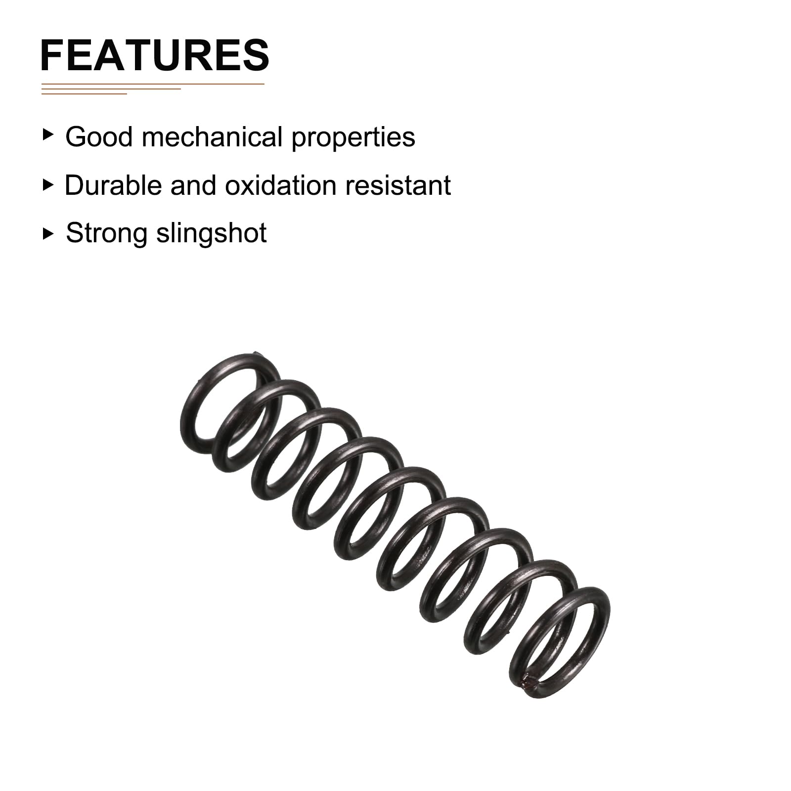 DTGN 1.2x9x35mm(DxODxL) Compression Spring - 10Pack - Good for Machinery - Spring Steel Extension Spring - Black - Image 3