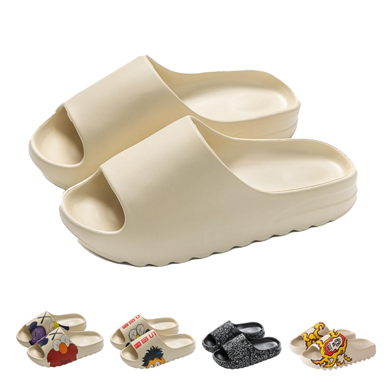 LZKHW Cloud Slippers and Pillow Slippers for Women and Men,Quick Drying Open Toe Thick Soft Slides,Beach Shoes Water Shoes Non-Slip Indoor and Outdoor