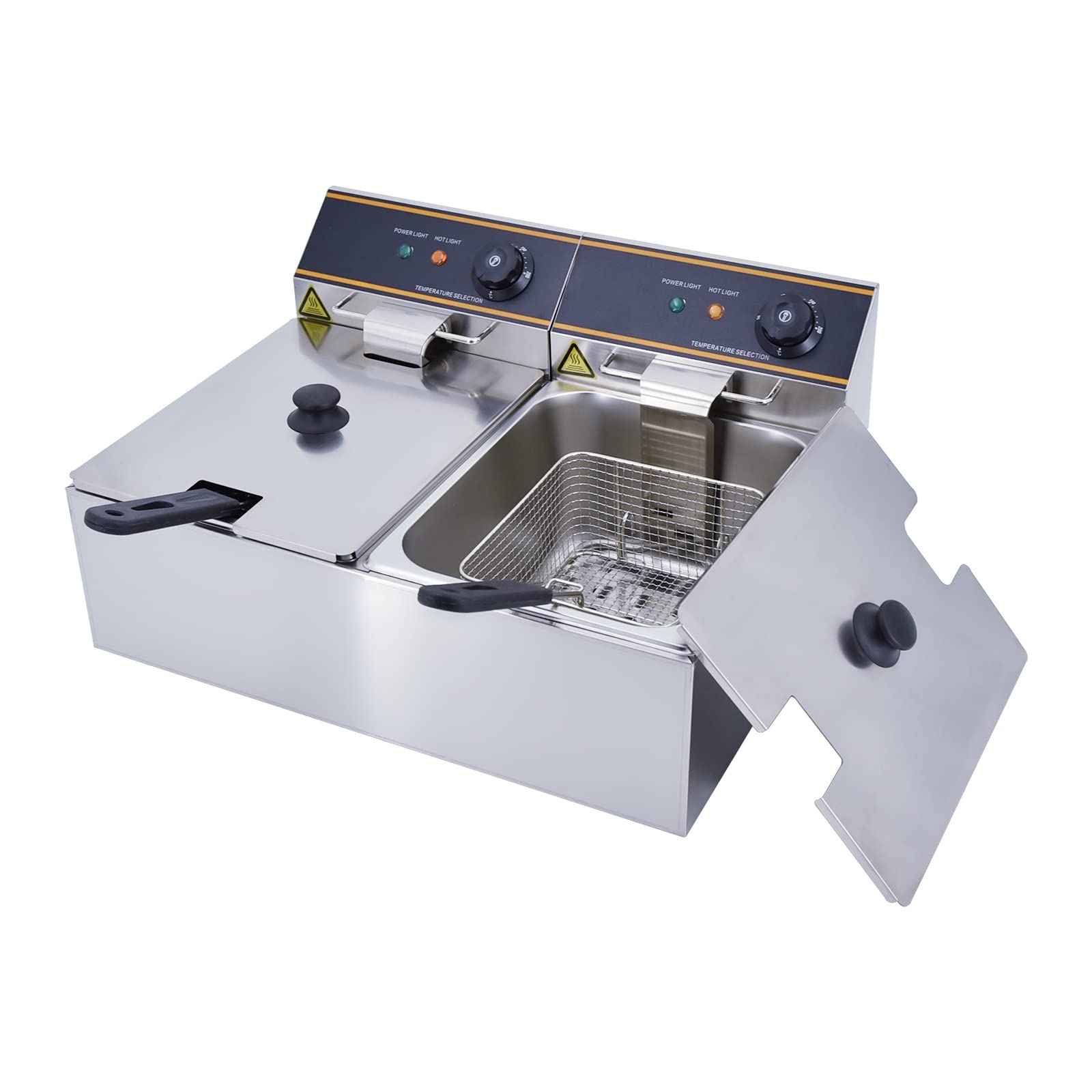 Friggitrice Elettrica Professionale 2x8 Litri - Acciaio Inox, Termostato Regolabile 60-190°C, 2x3250W - Foto 12