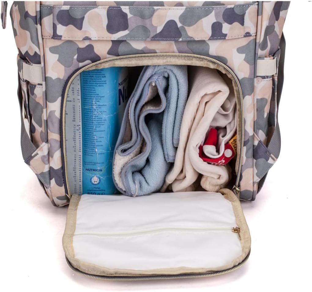 Diaper Bag Backpack for Mom Dad, Maternity Changing Bag Diaper Backpack with Stroller Straps(camo)