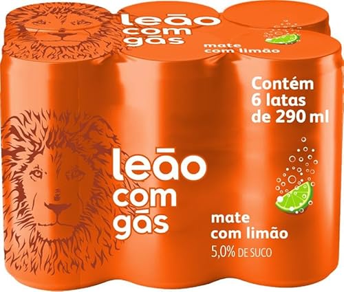 Pack de Matte Leão Limão com Gás Lata 290ml, 6 unidades Pack de Matte Leão Limão com Gás Lata 290ml, 6 unidades
